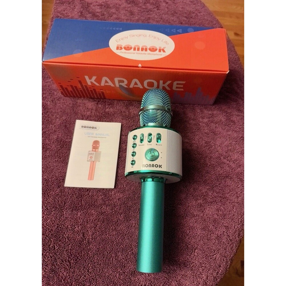 New BONAOK Bluetooth Karaoke Microphone — Teal